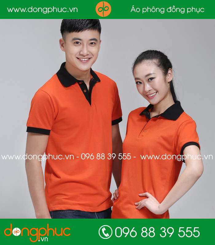 Áo phông màu Cam phối Đen